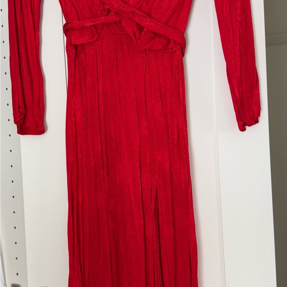 Elegant Red Long Sleeve Dress